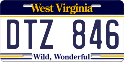 WV license plate DTZ846