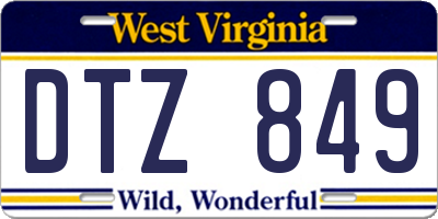 WV license plate DTZ849