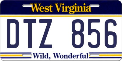 WV license plate DTZ856