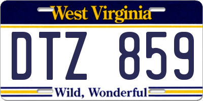 WV license plate DTZ859