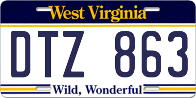 WV license plate DTZ863