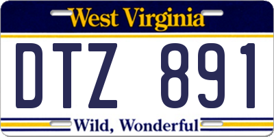 WV license plate DTZ891