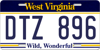WV license plate DTZ896