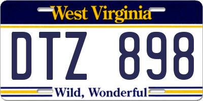 WV license plate DTZ898
