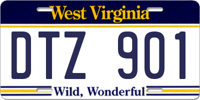 WV license plate DTZ901