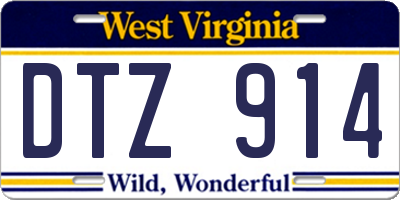 WV license plate DTZ914