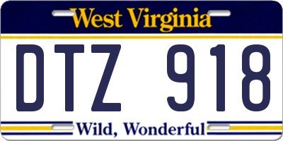 WV license plate DTZ918