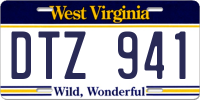 WV license plate DTZ941