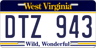 WV license plate DTZ943