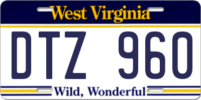 WV license plate DTZ960