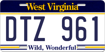 WV license plate DTZ961