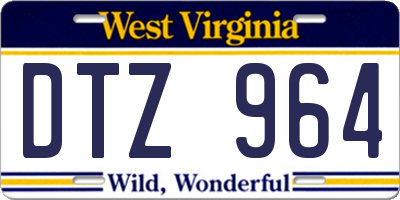 WV license plate DTZ964