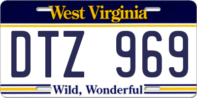 WV license plate DTZ969