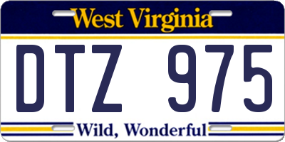 WV license plate DTZ975