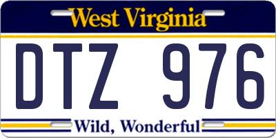WV license plate DTZ976