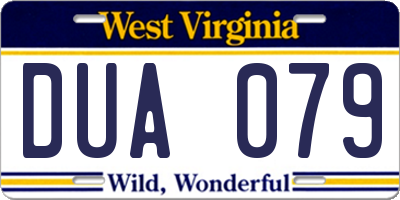 WV license plate DUA079