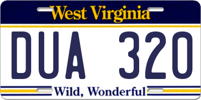 WV license plate DUA320