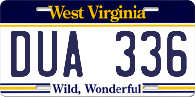 WV license plate DUA336