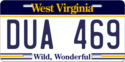WV license plate DUA469