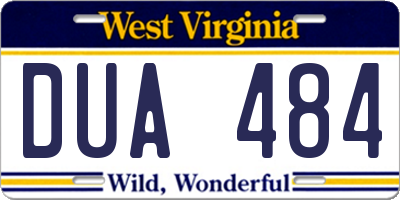 WV license plate DUA484