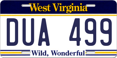 WV license plate DUA499