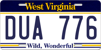 WV license plate DUA776