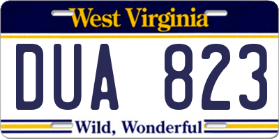 WV license plate DUA823