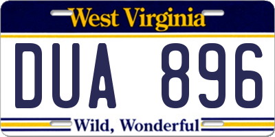 WV license plate DUA896