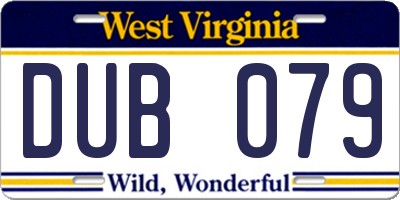 WV license plate DUB079