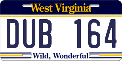 WV license plate DUB164