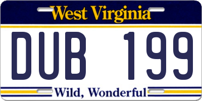 WV license plate DUB199