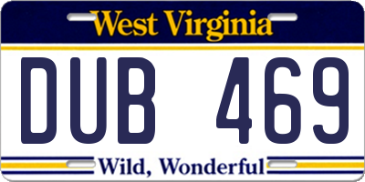 WV license plate DUB469