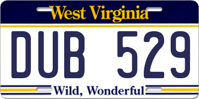 WV license plate DUB529