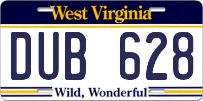 WV license plate DUB628