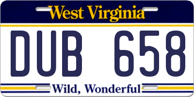 WV license plate DUB658
