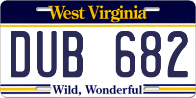 WV license plate DUB682
