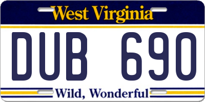 WV license plate DUB690