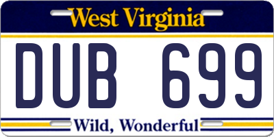 WV license plate DUB699