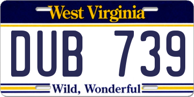 WV license plate DUB739