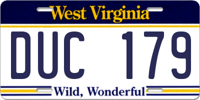 WV license plate DUC179