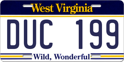 WV license plate DUC199