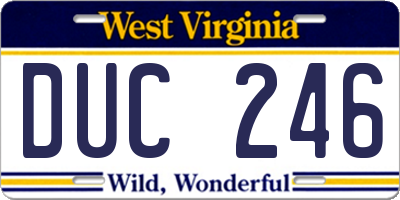 WV license plate DUC246