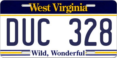 WV license plate DUC328
