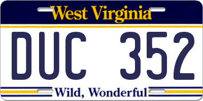 WV license plate DUC352