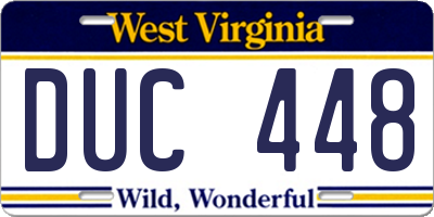 WV license plate DUC448