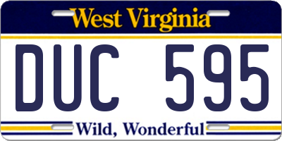 WV license plate DUC595