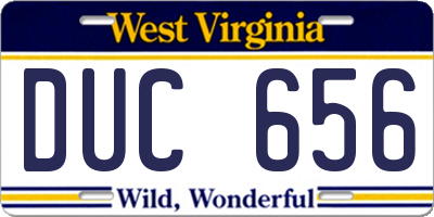 WV license plate DUC656