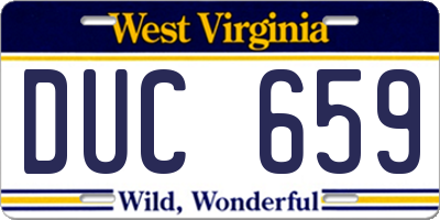WV license plate DUC659