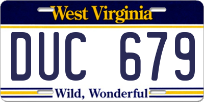 WV license plate DUC679