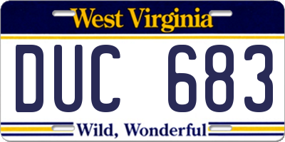 WV license plate DUC683